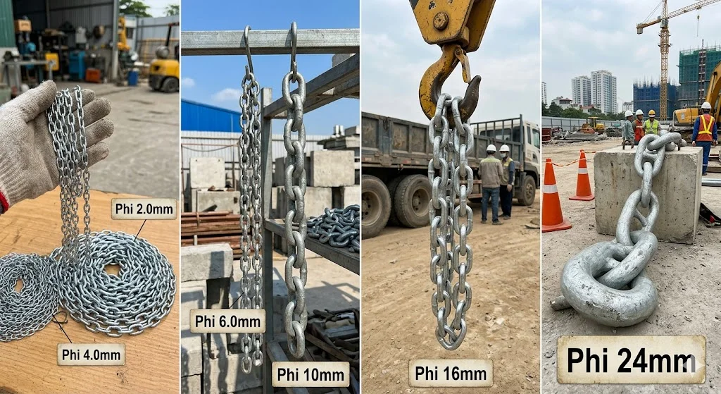 Khái niệm xích mạ theo kích thước