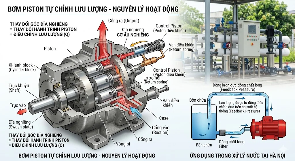 Giới thiệu và đặc điểm nổi bật của bơm piston chỉnh lưu lượng