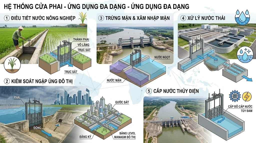 Thông số kỹ thuật cửa phai chắn nước