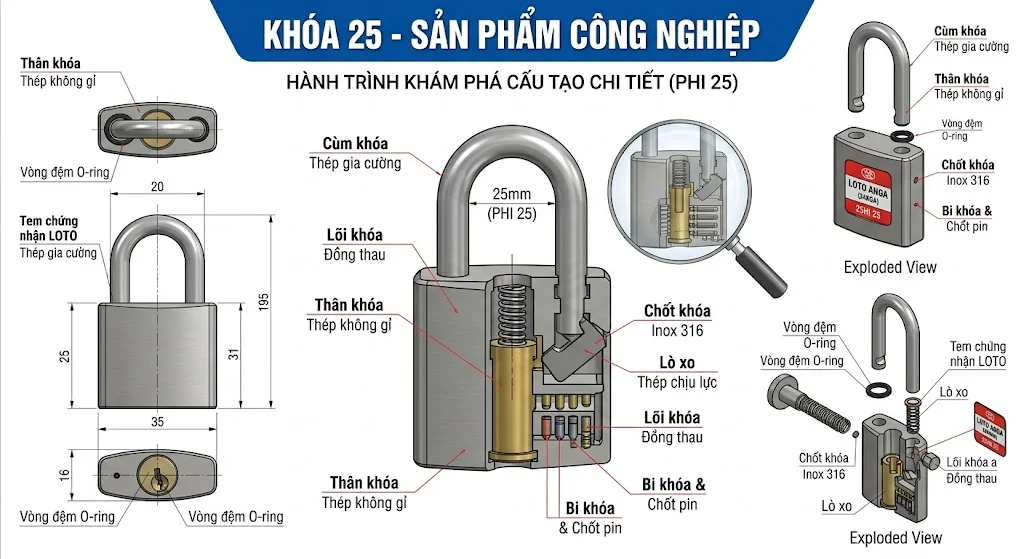 Khóa nước 25 và ứng dụng thực tế