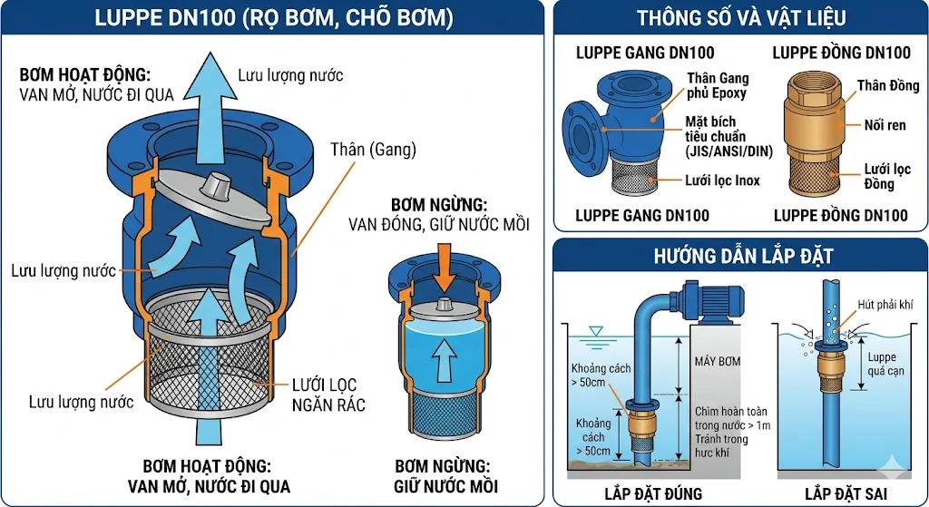 Cách chọn Luppe DN 100 đúng kỹ thuật