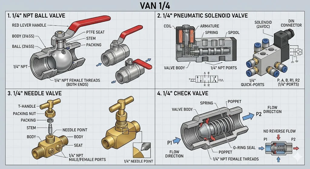 Khái niệm van 1/4 và đặc điểm nổi bật