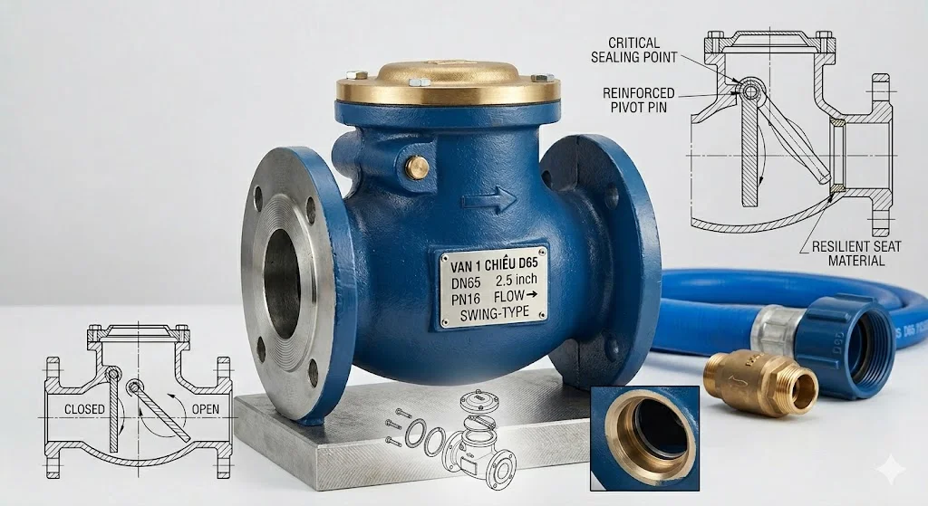 Van 1 chiều D 65 và ứng dụng thực tế