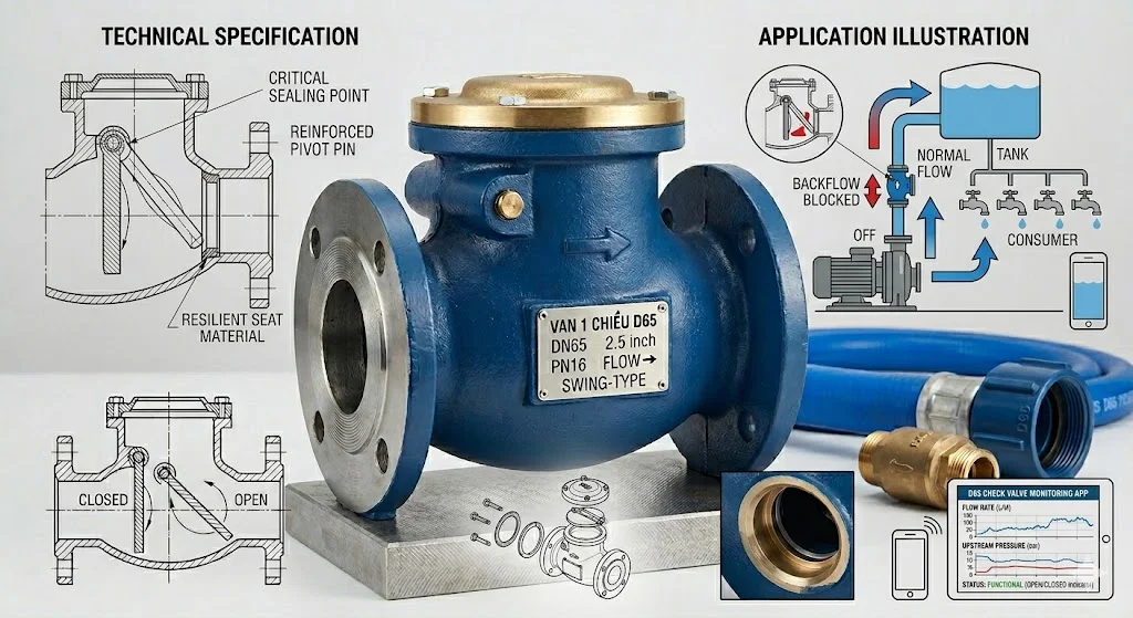 Lợi ích khi sử dụng van 1 chiều D65
