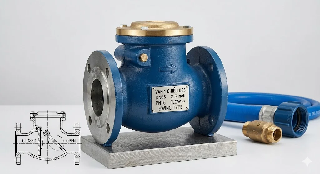 Khái niệm van 1 chiều D 65 và đặc điểm nổi bật