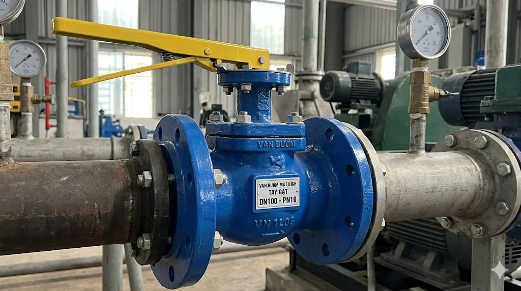 Khái niệm van mặt bích tay gạt và đặc điểm nổi bật