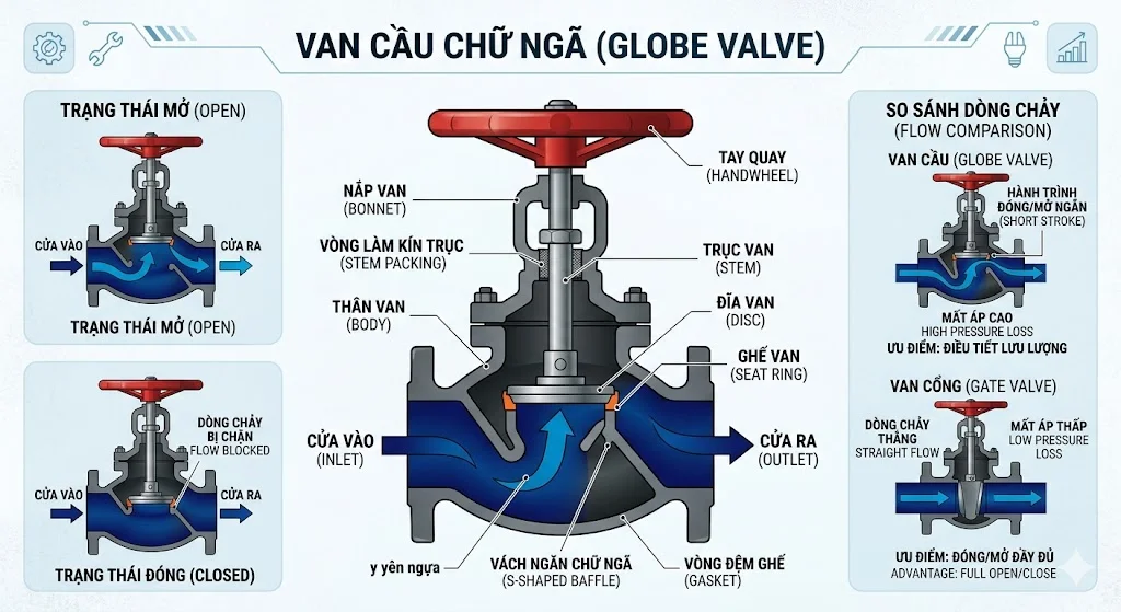 Khái niệm van hơi chữ ngã và đặc điểm nổi bật