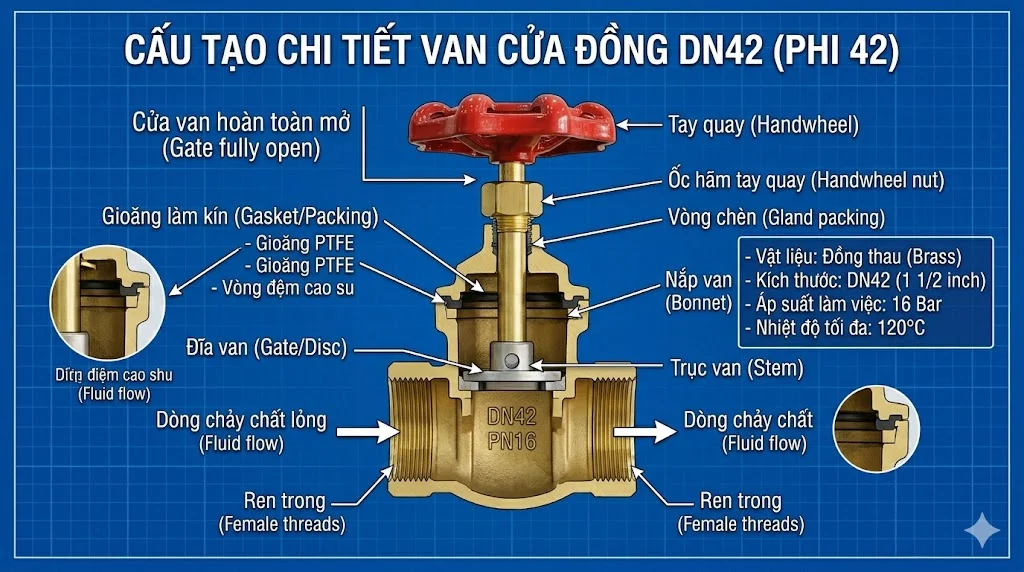 Cấu tạo van copper 42