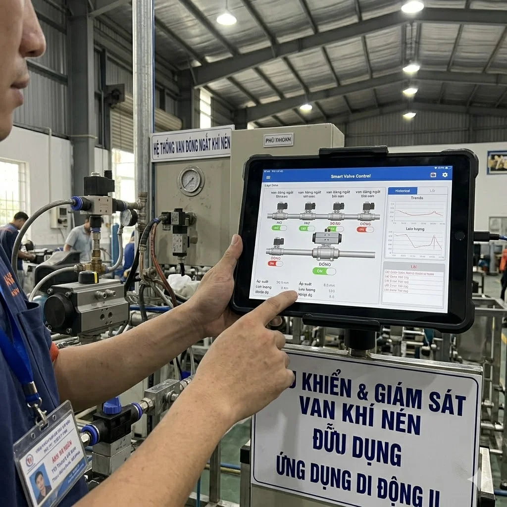 Ứng dụng của van ngắt khí nén trong thực tế