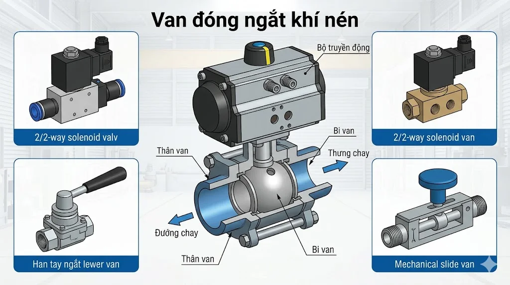 Van ngắt khí nén là gì và đặc điểm nổi bật