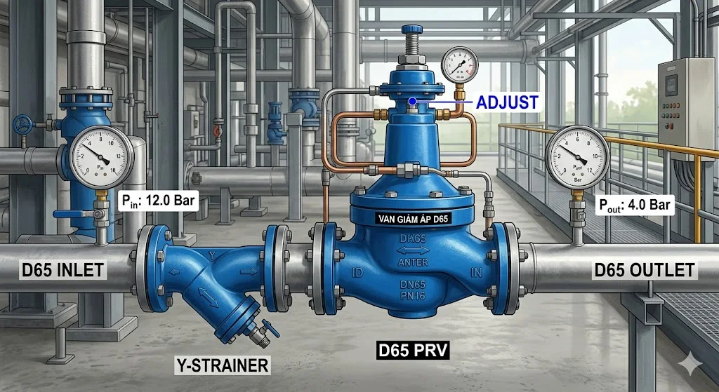 Khái niệm van giảm áp D 65 và đặc điểm nổi bật