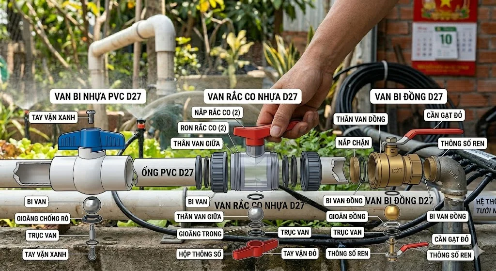 Cấu tạo van khóa D 27