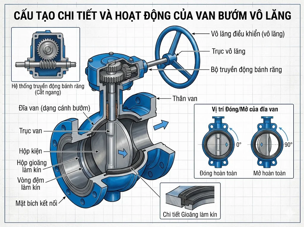 Các loại van điều khiển bằng tay quay phổ biến