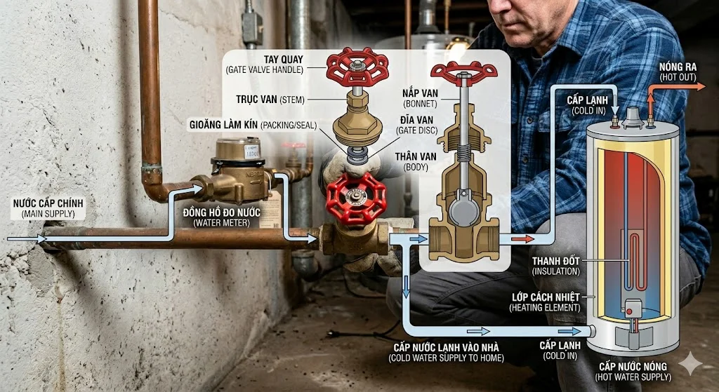 Cấu tạo water valve shut