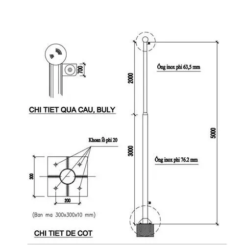 cách làm cột cờ bằng inox 1