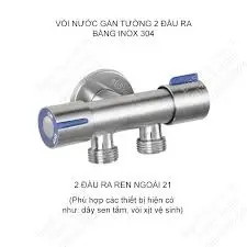 vòi nước 2 đầu ra inox 304